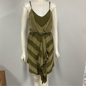 Alice + Olivia Green Silk Sexy Dress Medium